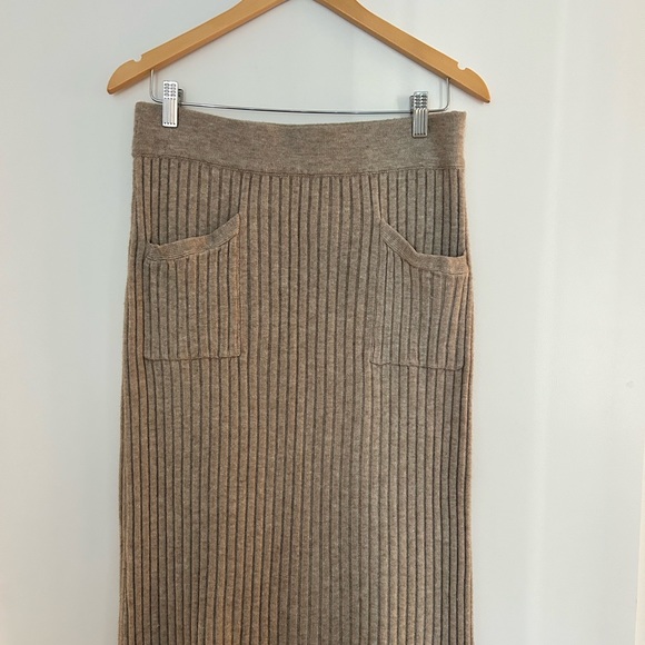 Striped knit skirt beige Cyrus Medium - Picture 4 of 8